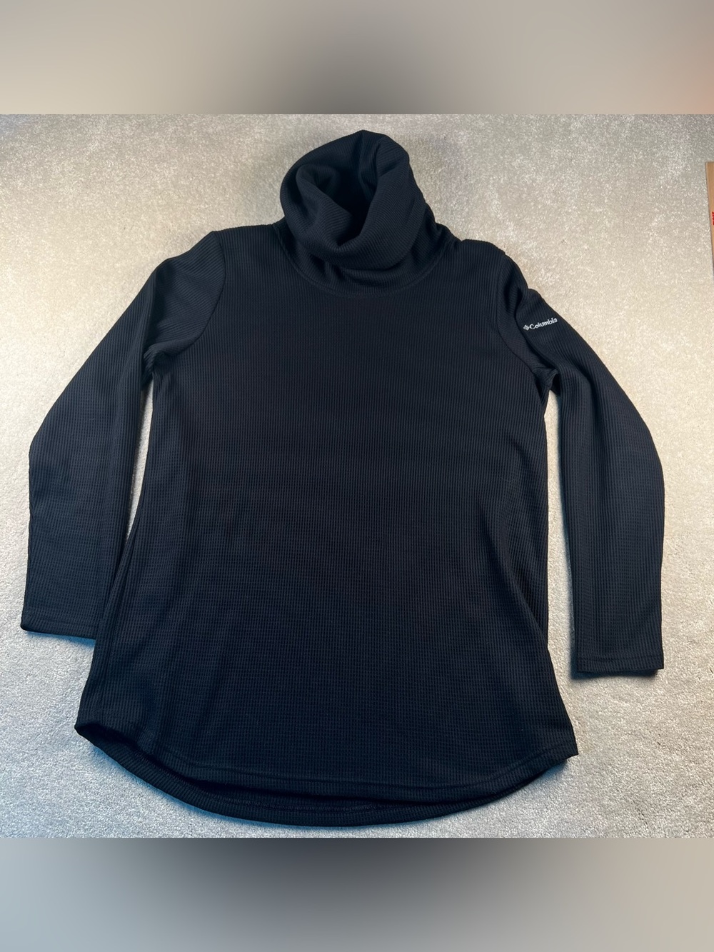 Columbia Waffle‎ Turtleneck Top Shirt Black Casual women's small